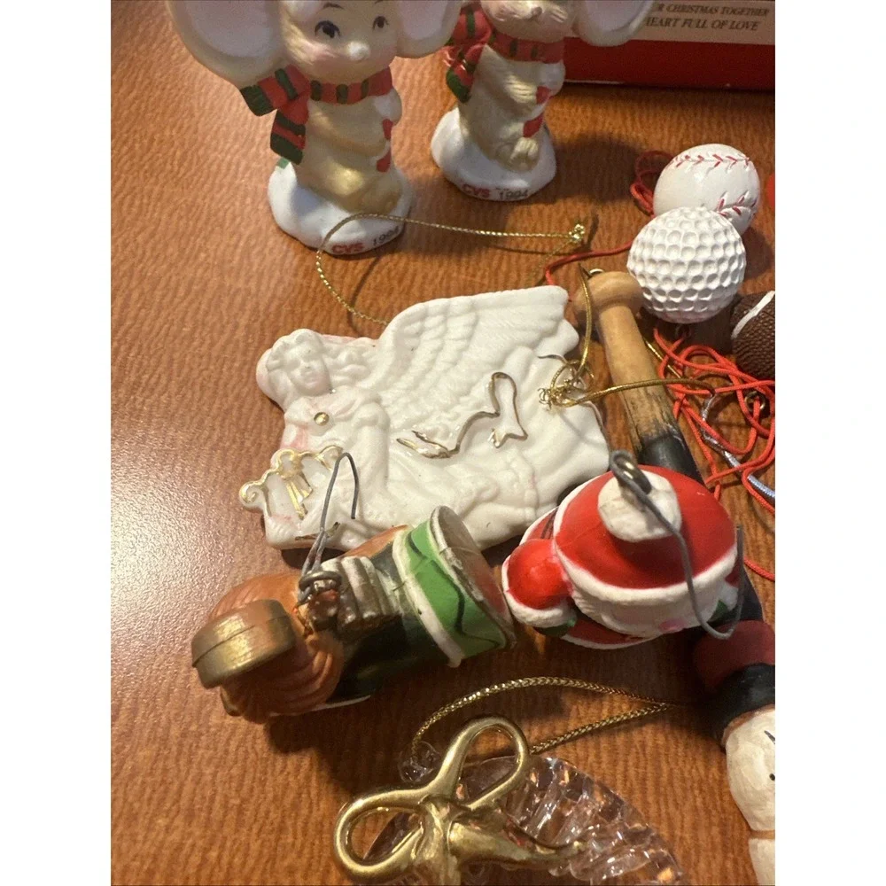 Lot Of 1990's &‎ Early 2000's Christmas Vtg Ornaments: M&Ms, Mice, Sports